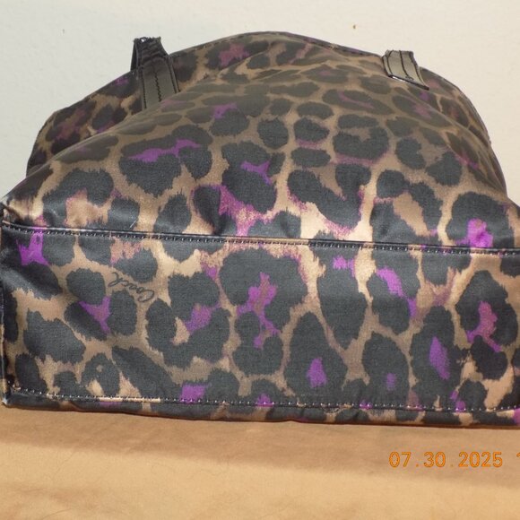 Coach Signature Ocelot, Black, Brown & Purple Animal Print 25282 - Picture 4 of 11